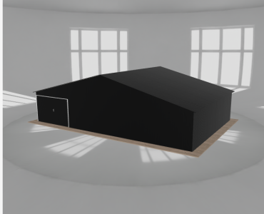 Garaż blaszany 11.5x7.5m jednostanowiskowy dwuspadowy Czarny