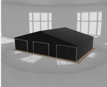 Garaż blaszany 11.5x8m trzystanowiskowy dwuspadowy Czarny