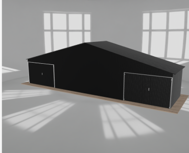 Garaż blaszany 12x3m dwustanowiskowy dwuspadowy Czarny