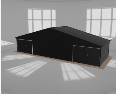 Garaż blaszany 12x4m dwustanowiskowy dwuspadowy Czarny