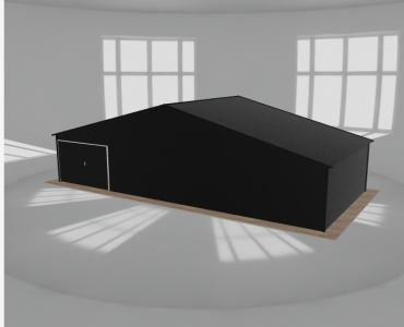 Garaż blaszany 12x5.5m jednostanowiskowy dwuspadowy Czarny