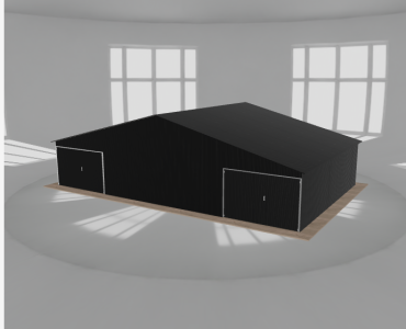 Garaż blaszany 12x7.5m dwustanowiskowy dwuspadowy Czarny
