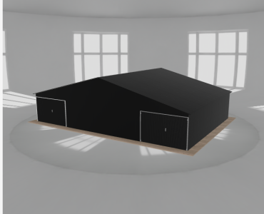 Garaż blaszany 12x8.5m dwustanowiskowy dwuspadowy Czarny