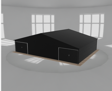Garaż blaszany 12x9m dwustanowiskowy dwuspadowy Czarny
