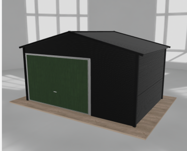 Garaż blaszany 4.5x3m jednostanowiskowy dwuspadowy Czarny