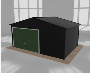 Garaż blaszany 5x3.5m jednostanowiskowy dwuspadowy Czarny