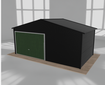 Garaż blaszany 5.5x3m jednostanowiskowy dwuspadowy Czarny