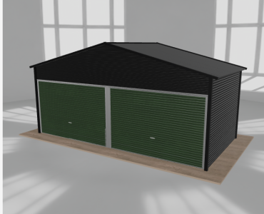 Garaż blaszany 6x3m dwustanowiskowy dwuspadowy Czarny