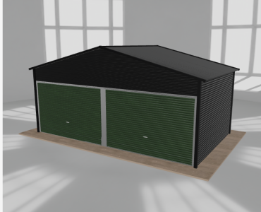 Garaż blaszany 6x3.5m dwustanowiskowy dwuspadowy Czarny
