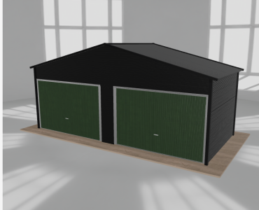 Garaż blaszany 6.5x3m dwustanowiskowy dwuspadowy Czarny