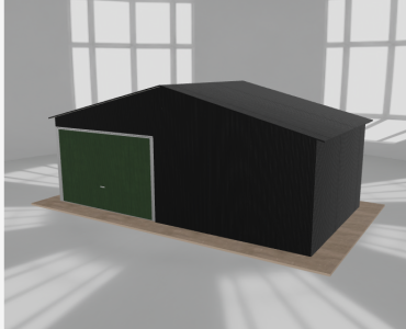 Garaż blaszany 6.5x3.5m jednostanowiskowy dwuspadowy Czarny