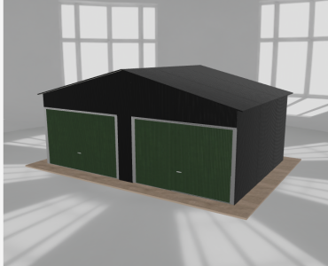 Garaż blaszany 6.5x4.5m dwustanowiskowy dwuspadowy Czarny