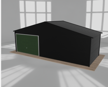 Garaż blaszany 7.5x3m jednostanowiskowy dwuspadowy Czarny