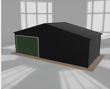 Garaż blaszany 7.5x3.5m jednostanowiskowy dwuspadowy Czarny