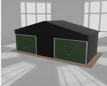 Garaż blaszany 8x3.5m dwustanowiskowy dwuspadowy Czarny