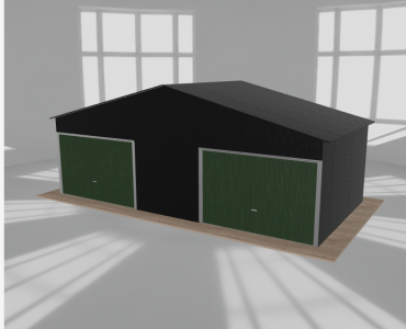 Garaż blaszany 8x4m dwustanowiskowy dwuspadowy Czarny