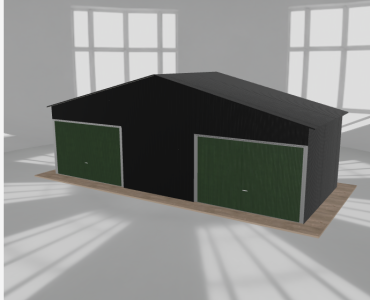 Garaż blaszany 8.5x3.5m dwustanowiskowy dwuspadowy Czarny