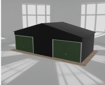 Garaż blaszany 8.5x4.5m dwustanowiskowy dwuspadowy Czarny
