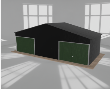 Garaż blaszany 9x4m dwustanowiskowy dwuspadowy Czarny