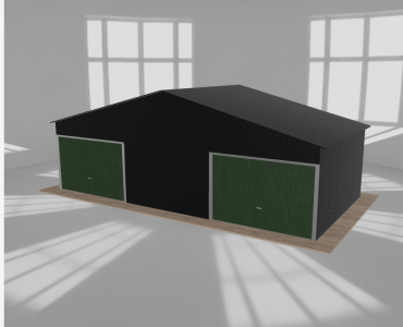 Garaż blaszany 9x4.5m dwustanowiskowy dwuspadowy Czarny