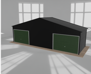Garaż blaszany 9.5x3m dwustanowiskowy dwuspadowy Czarny