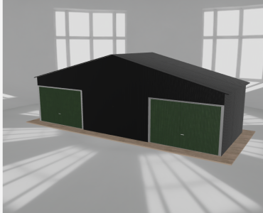 Garaż blaszany 9.5x3.5m dwustanowiskowy dwuspadowy Czarny