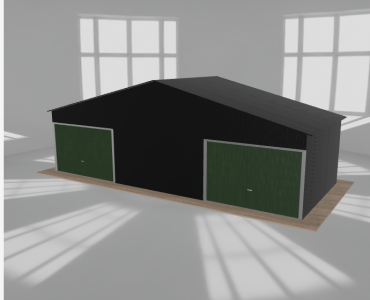 Garaż blaszany 9.5x4m dwustanowiskowy dwuspadowy Czarny