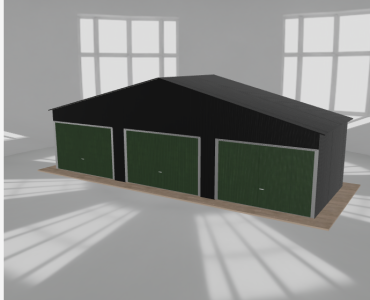 Garaż blaszany 10x3.5m trzystanowiskowy dwuspadowy Czarny