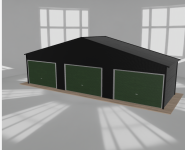 Garaż blaszany 10.5x3m trzystanowiskowy dwuspadowy Czarny