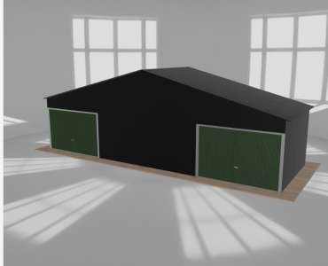 Garaż blaszany 10.5x3.5m dwustanowiskowy dwuspadowy Czarny