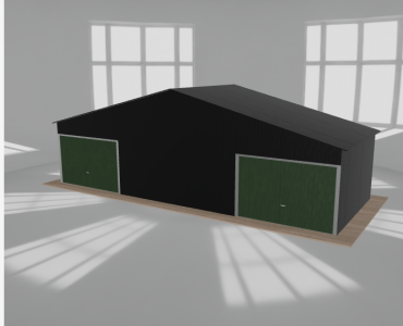 Garaż blaszany 10.5x4m dwustanowiskowy dwuspadowy Czarny