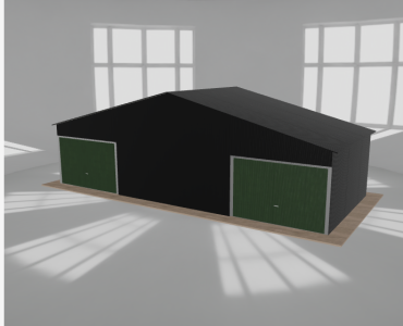 Garaż blaszany 10.5x4.5m dwustanowiskowy dwuspadowy Czarny