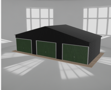 Garaż blaszany 10.5x5m trzystanowiskowy dwuspadowy Czarny