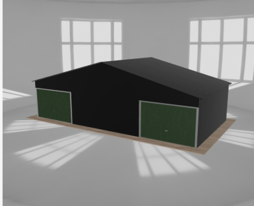 Garaż blaszany 10.5x5.5m dwustanowiskowy dwuspadowy Czarny