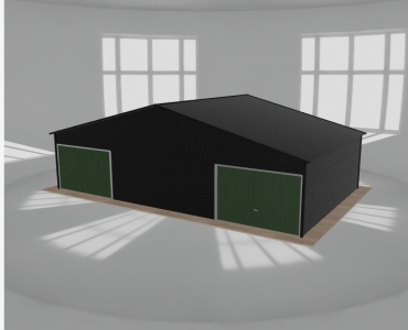 Garaż blaszany 10.5x6.5m dwustanowiskowy dwuspadowy Czarny