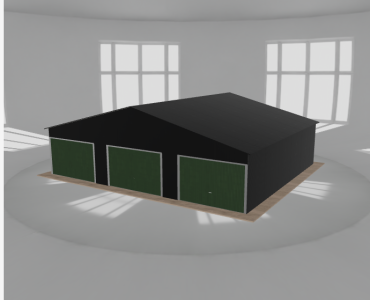 Garaż blaszany 10.5x9m trzystanowiskowy dwuspadowy Czarny