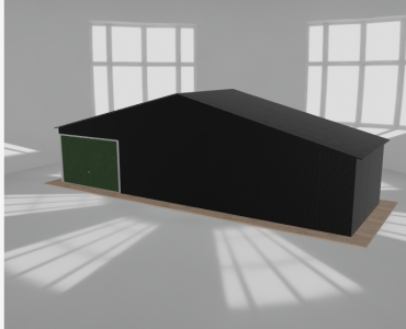 Garaż blaszany 11x3.5m jednostanowiskowy dwuspadowy Czarny