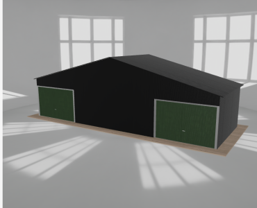 Garaż blaszany 11x4m dwustanowiskowy dwuspadowy Czarny