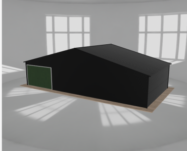 Garaż blaszany 11x5.5m jednostanowiskowy dwuspadowy Czarny