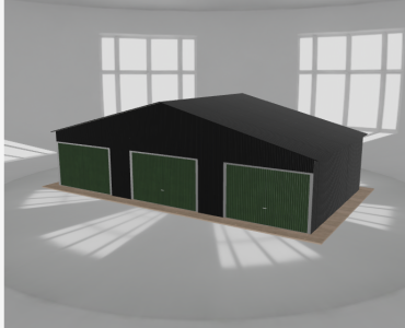 Garaż blaszany 11x6m trzystanowiskowy dwuspadowy Czarny