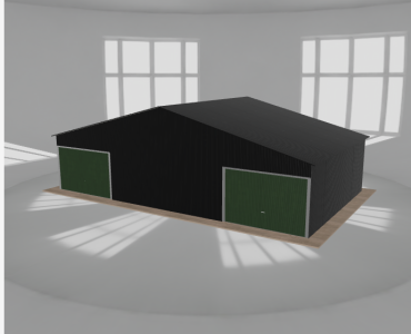 Garaż blaszany 11x6.5m dwustanowiskowy dwuspadowy Czarny