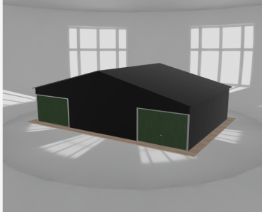 Garaż blaszany 11x7.5m dwustanowiskowy dwuspadowy Czarny