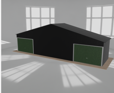 Garaż blaszany 11.5x3m dwustanowiskowy dwuspadowy Czarny