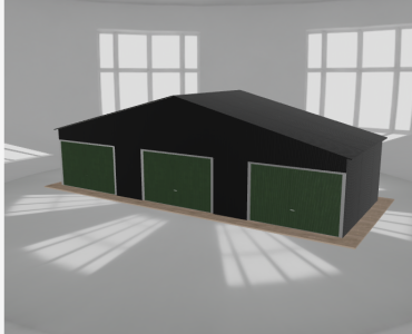 Garaż blaszany 11.5x4.5m trzystanowiskowy dwuspadowy Czarny