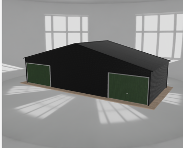 Garaż blaszany 11.5x5m dwustanowiskowy dwuspadowy Czarny