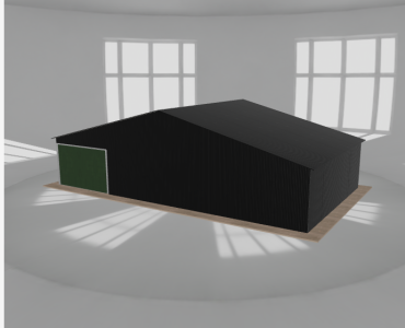 Garaż blaszany 11.5x6.5m jednostanowiskowy dwuspadowy Czarny