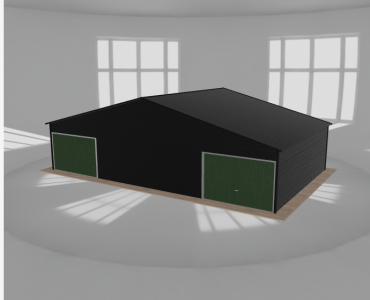Garaż blaszany 11.5x7m dwustanowiskowy dwuspadowy Czarny