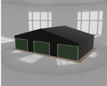 Garaż blaszany 11.5x7.5m trzystanowiskowy dwuspadowy Czarny