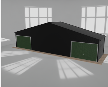 Garaż blaszany 12x3m dwustanowiskowy dwuspadowy Czarny
