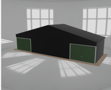 Garaż blaszany 12x4m dwustanowiskowy dwuspadowy Czarny